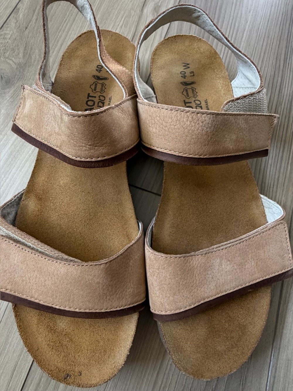 WOMENS NAOT AISHA NUDE NUBUCK LEATHER STRAP COMFORT SANDALS 40 US 9